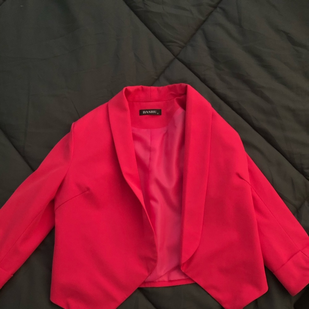 Hot pink suit jacket